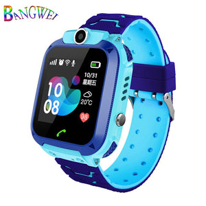 blue - 2019 New Smart watch LBS Kid SmartWatches Baby Watch for Children SOS Call Location Finder Locator Tracker Anti Lost Monitor+Box