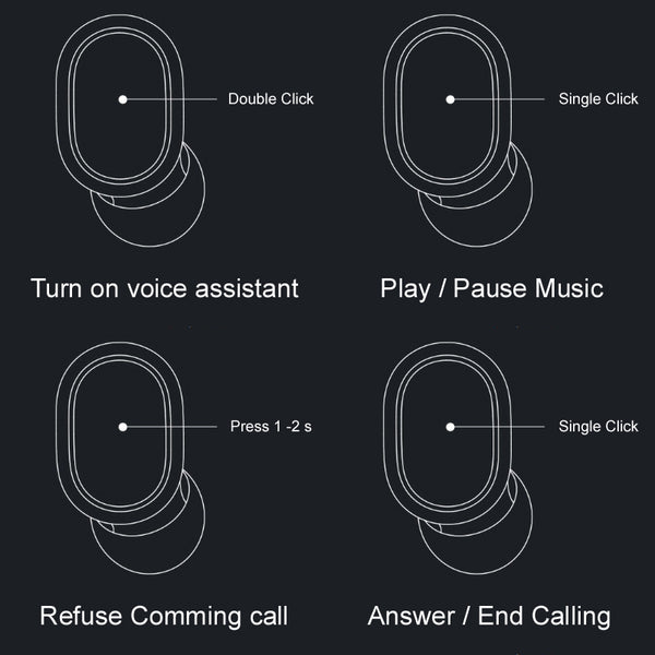 [variant_title] - Original Xiaomi Redmi Airdots Xiaomi Wireless earphone Voice control Bluetooth 5.0 Noise reduction Tap Control