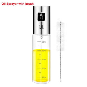 Default Title - 100ml Glass Olive Oil Sprayer Empty Bottle Oil Dispenser with cleaning brush for Cooking Salad Picnic BBQ Kitchen Baking tools