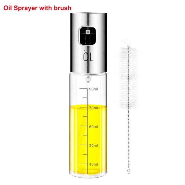 Default Title - 100ml Glass Olive Oil Sprayer Empty Bottle Oil Dispenser with cleaning brush for Cooking Salad Picnic BBQ Kitchen Baking tools