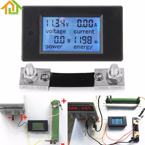 [variant_title] - 100A DC Digital Multifunction Power Meter Energy Monitor Module Voltmeter Ammeter with Shunt