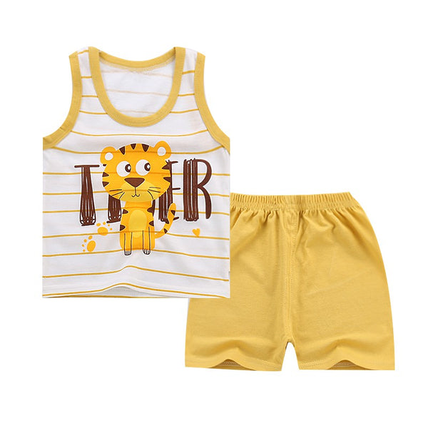 Y / 24M - Hot Sale Summer Children's Two-piece set Cotton Suit Children Set Children's Clothing Set Girls Boys Clothing Sets