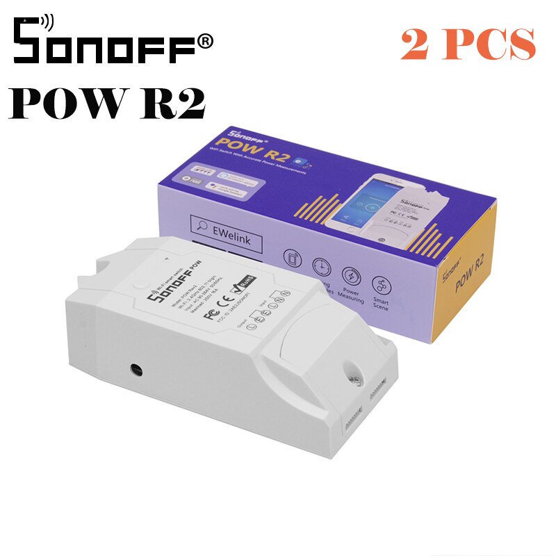 [variant_title] - 1/2PC Sonoff Pow R2 WiFi Wireless Switch ON/Off Smart Home With Real Time Power Consumption Measurement Appliance Remote control