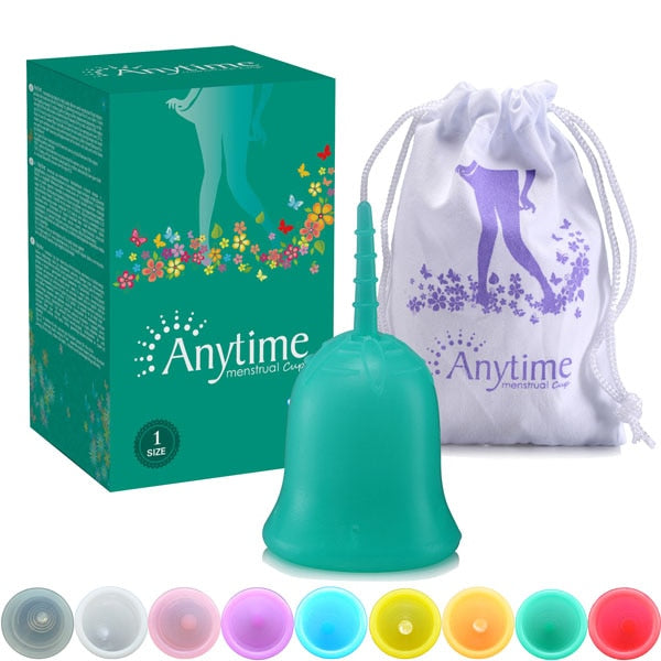Green / Large- 25ml - Anytime Feminine Hygiene Lady Cup Menstrual Cup Wholesale Reusable Medical Grade Silicone For Women Menstruation
