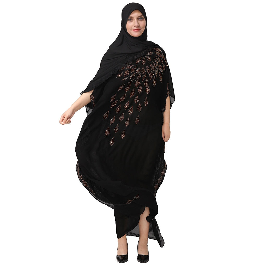A / One Size - National Style Dubai Abaya Women Muslim Dress Loose Abaya Kaftan Turkish Muslim Women Long Dress Turkish Islam  Muslim Dress A