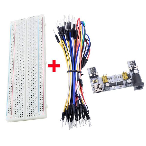 Kit 2 - Breadboard Power Module 830 points Solderless Prototype Bread board kit Jumper wires Cables For Arduino diy kit Raspberry Pi