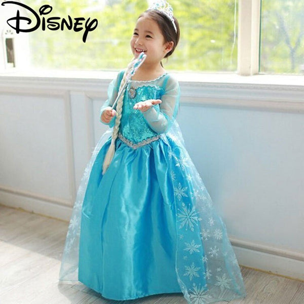 1-365458 / 10T - Disney Frozen snow queen elsa baby girls Cosplay Costume princess anna Kids clothes Halloween Christmas carnival infant dress