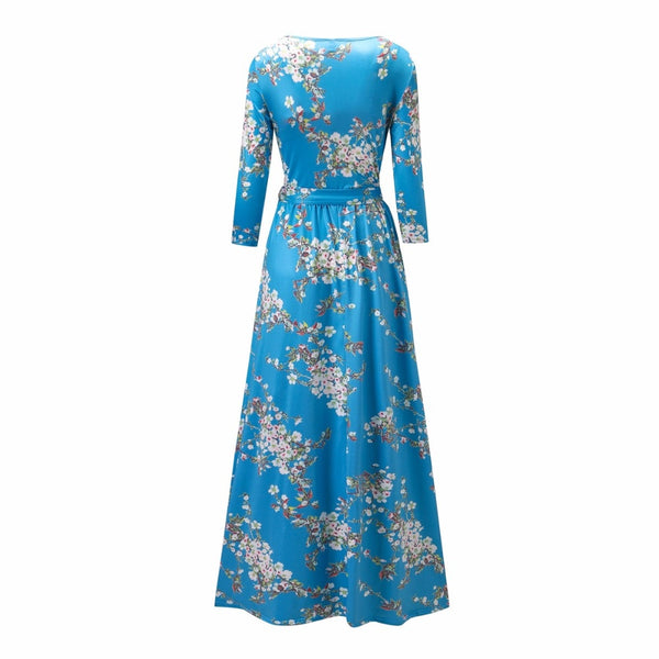 [variant_title] - Autumn New Muslim Floral Print Abaya in Dubai Long Seleeve Islamic Clothing