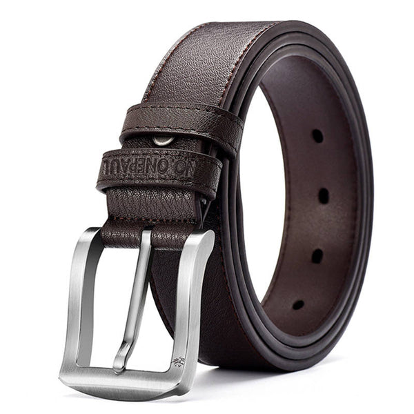 Z222 Coffee 3.3CM / 90CM - NO.ONEPAUL cow genuine leather luxury strap male belts for men new fashion classice vintage pin buckle men belt High Quality