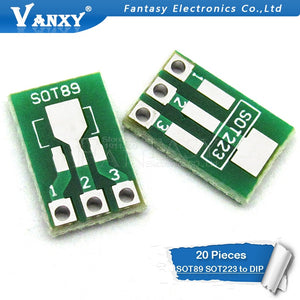 Default Title - 20pcs SOT89 SOT223 to DIP PCB Transfer Board DIP Pin Board Pitch Adapter keysets