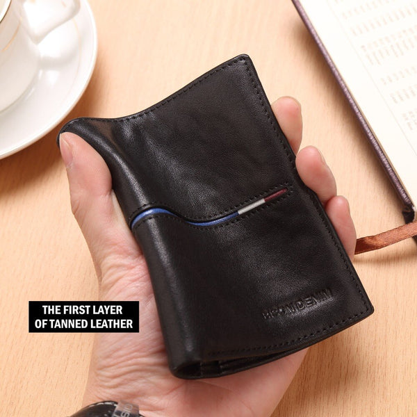 [variant_title] - BISON DENIM Cowskin Leather Men Wallets Multi-Functional Cowhide Coin Purse Slim Genuine Leather Wallet Men Card Holders  N4437
