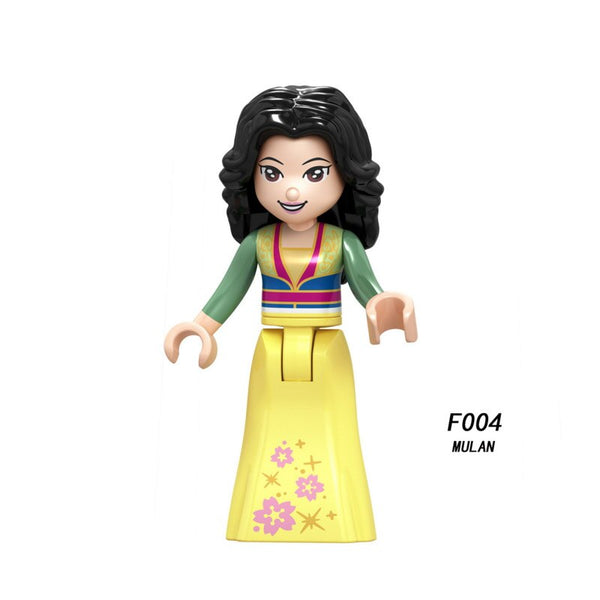 F004 mulan - Snow White Fairy Tale Princess Girl anna elsa beast cinderella maleficent Friends Building Blocks Toy kid gift Compatible Legoed