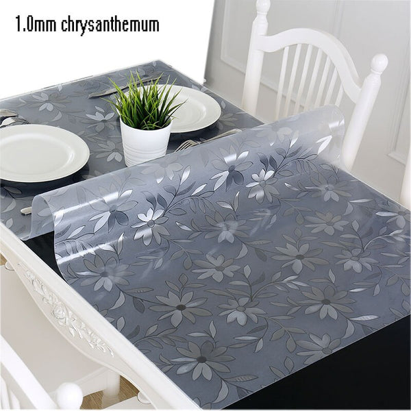 [variant_title] - PVC tablecloth tablecloth transparent D' waterproof tablecloth with kitchen pattern oil tablecloth glass soft cloth 1.0mm
