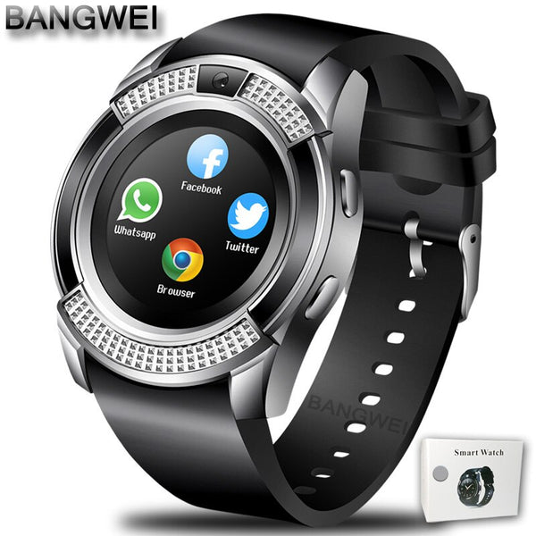 Silver black - BANGWEI Men Women Smart Watch WristWatch Support With Camera Bluetooth SIM TF Card Smartwatch For Android Phone Couple Watch