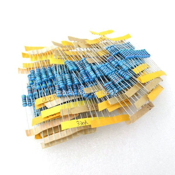 Default Title - Total 300pcs 1% 1W Metal Film Resistor Assorted Kit 30Values*10pcs=300pcs (10 Ohm ~1M Ohm)