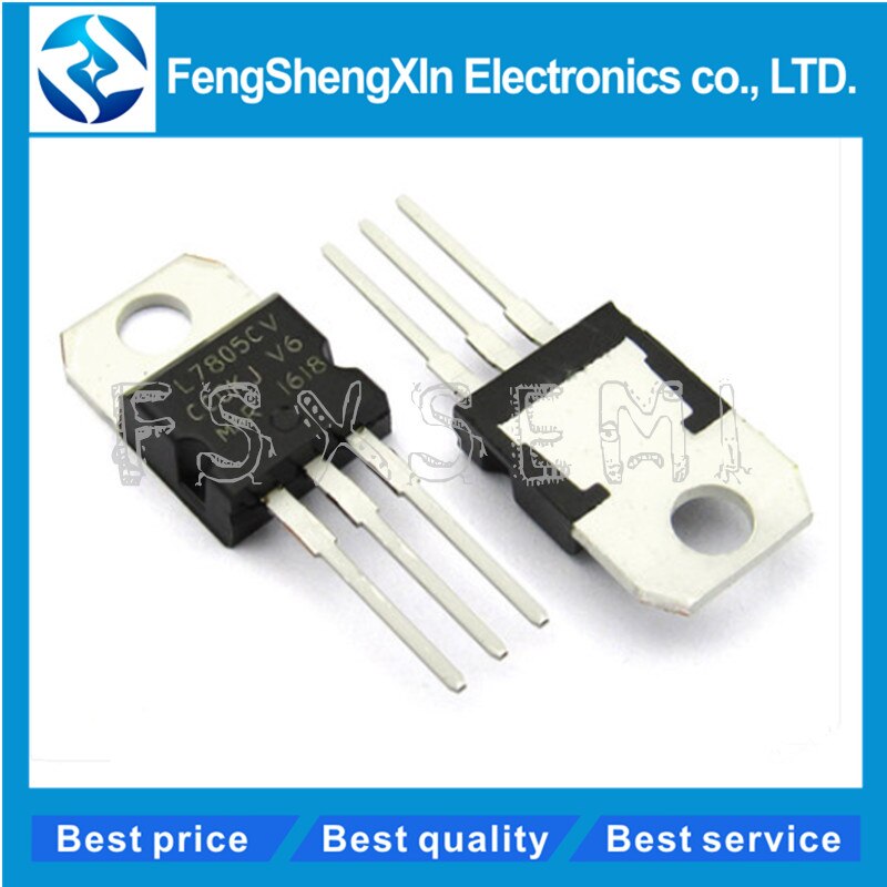 10pcs/lot New L7805CV Voltage Regulator TO-220 L7805 7805 5V POSITIVE ...