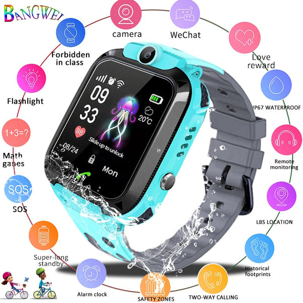 [variant_title] - 2019BANGWEI Smart watch LBS Kid Smart Watches Baby Watch for Children SOS Call Location Finder Locator Tracker Anti Lost Watches