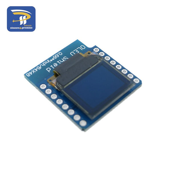 [variant_title] - 0.66" inch For Wemos Oled 64X48 IIC I2C LCD OLED LED Dispaly Shield for Arduino Compatible For WeMos D1 Mini SSD1306 OLED Shield