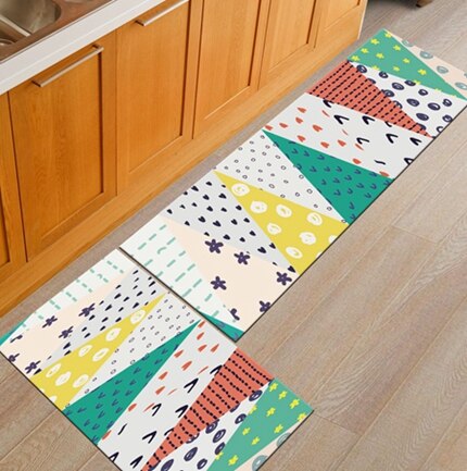 Mat11 / 40x60cm and 40x120cm - Nordic Geometric Creative Kitchen Mat Anti-Slip Bathroom Carpet Slip-Resistant Washable Entrance Door Mat Hallway Floor Area Rug