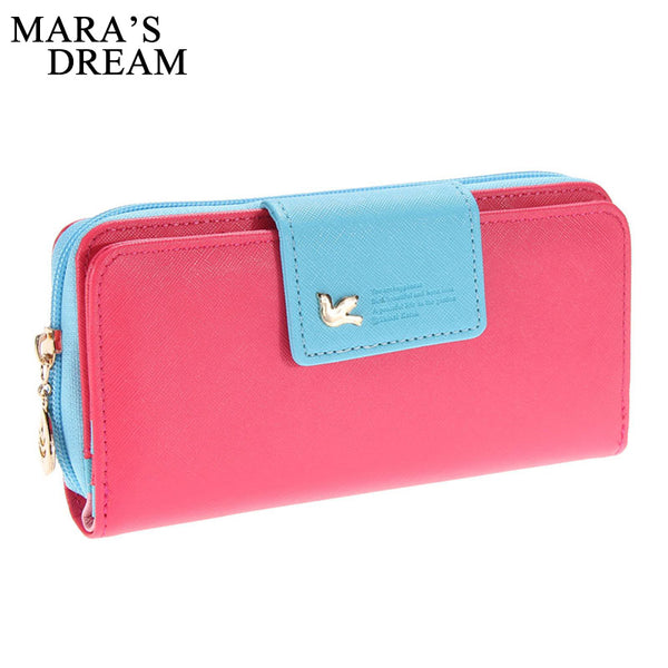 [variant_title] - Mara's Dream Women Leather Wallet Women's Clutch Bag Hasp Wallet Zipper Long Purses Card Holder High Quality Bolsa Feminina