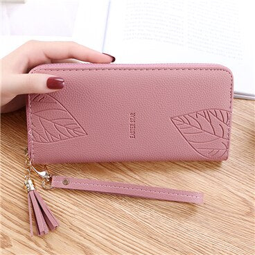 Pink - Womens Wallets and Purses PU Leather Wallet Femal Red/pink/black/gray Long Women Purse Large Capacity Bag Women&#39;s Wallet