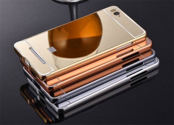 [variant_title] - For Xiaomi Mi 4c Case Luxury Mirror PC Back Cover For Xiaomi Mi 4c 4i Metal Aluminium Bumper Case For Xiaomi Mi4c 5.0" Phone Bag