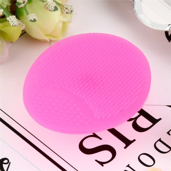 Hot Pink - 1 Pc Silicone Wash Pad Blackhead Face Exfoliating Cleansing Brushes Facial Skin Care Cleansing Brush Beauty Makeup Tool 9.6