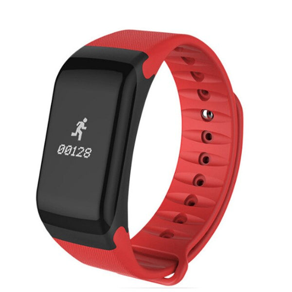 Red - Smart Watch F1 Blood Oxygen Blood Pressure Band Fitness Sport Bracelet Heart Rate Monitor SMS Reminder Smart Watch Men Women