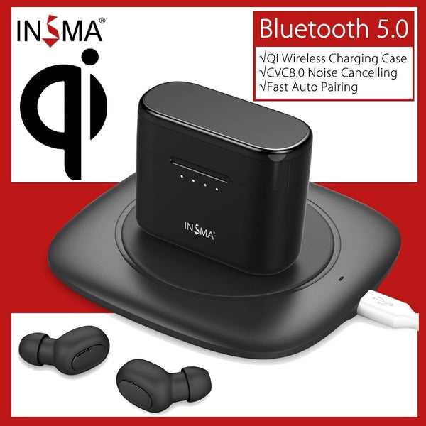 [variant_title] - INSMA AirBuds with QI Charging Case Mini TWS Earphone bluetooth 5.0 Earbuds Stereo Wireless  Headset PK i10 i12 i60