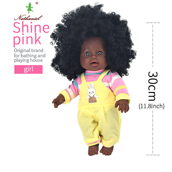 12 - black  baby dolls pop green African! 12inch  lol reborn silicone vinyl 30cm newborn poupee boneca baby soft toy girl kid todder