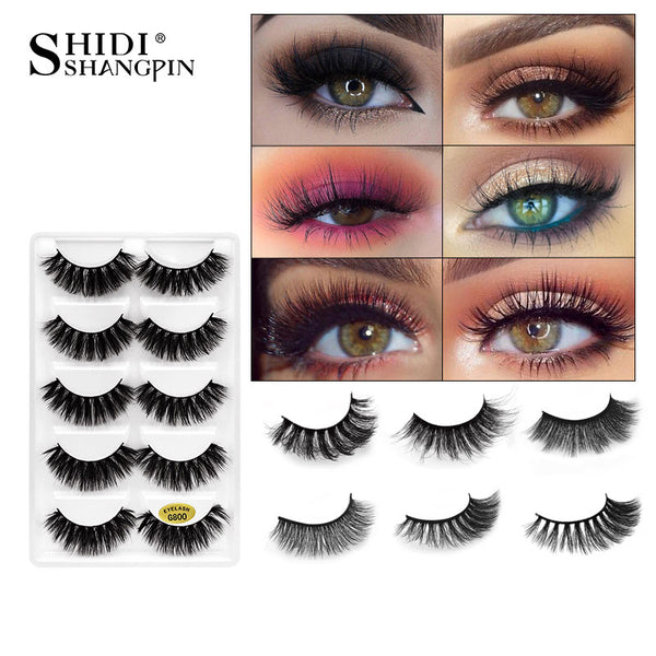 [variant_title] - SHIDISHANGPIN 5 pairs mink eyelashes natural 3d mink lashes beauty essentials 3d false lashes false eyelashes full strip lashes