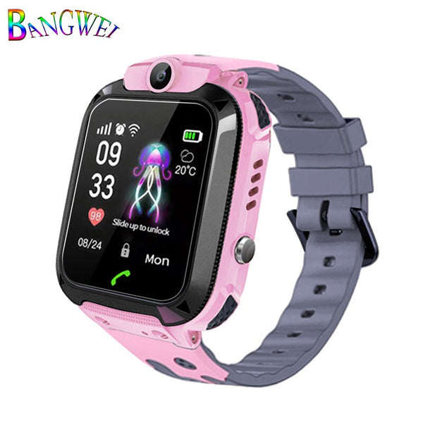 Pink - 2019BANGWEI Smart watch LBS Kid Smart Watches Baby Watch for Children SOS Call Location Finder Locator Tracker Anti Lost Watches