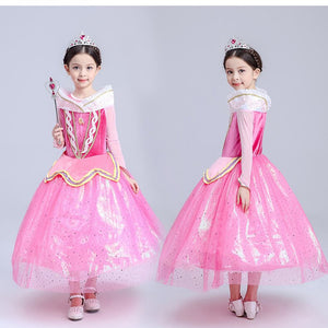 1 / 10T - Disney Frozen dress princess cosplay elsa anna snow white clothing christmas costume infant carnival trolls baby clothes kids