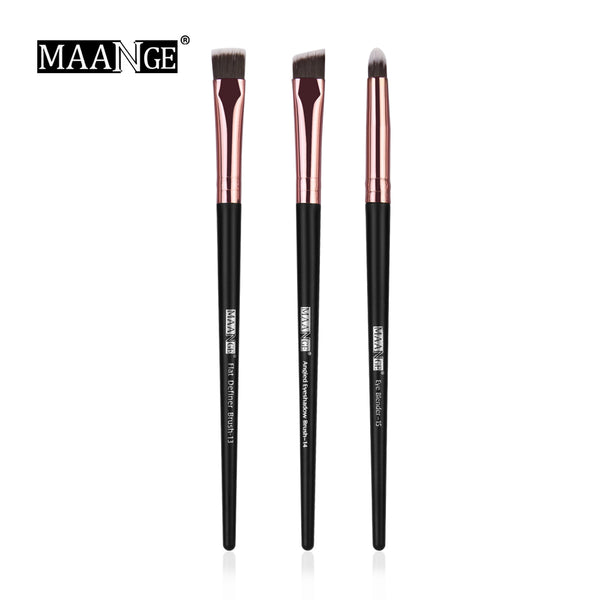 3PCS Black - MAANGE  New Make Up Brushes 3-12 PCS Professional Blending Eyeshadow Eyebrow Brush For Makeup Beauty Set