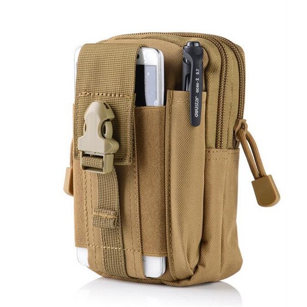 khaki - Tactical Waist Bag Mobile Phone pouch Pack Sport Mini Vice Pocket for Sony Xperia L1 R1 XA1 Plus Ultra XZ Premium XZ1 Compact
