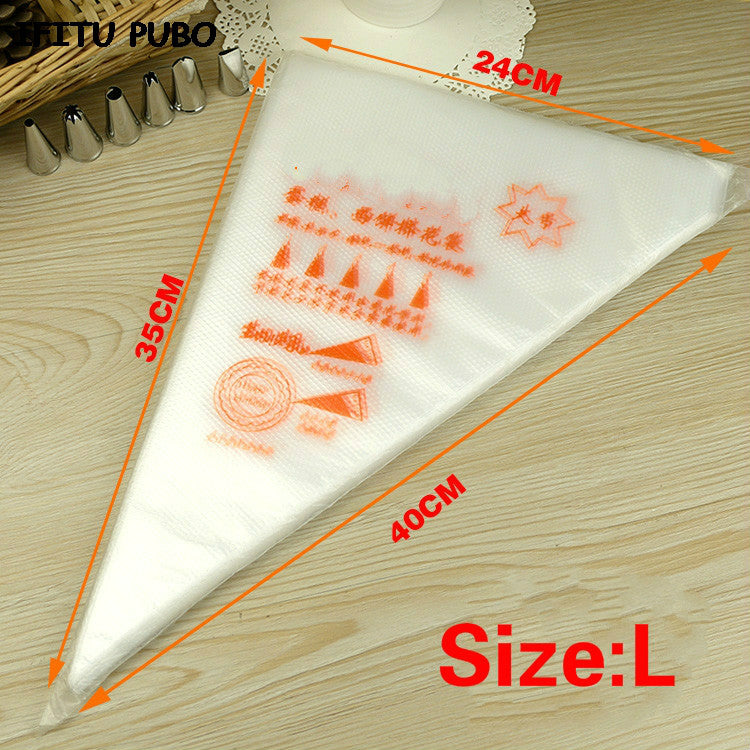 50pcs L - 50PCS Small/Large Size Disposable Piping Bag Icing Fondant Cake Cream bag Decorating Pastry Tip Tool GYH