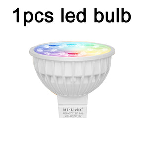 1pcs led bulb / GU10 / Yes - HOTOOK Mi Light WIFI LED Bulb RGB CCT(2700-6500K)LED Lamp Smart Light Dimmable MR16 GU10 4WSpotlight 2.4G Remote and APP Control