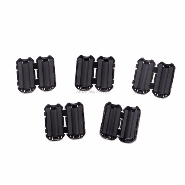 [variant_title] - 5 Pcs 5mm Clip-On Ferrite Ring Core Noise Suppressor For EMI RFI Clip Cable Active Components Filters