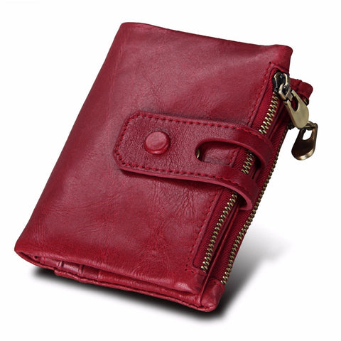 [variant_title] - 2018 Fashion Wallet Women Genuine Leather Wallets Female Hasp Double Zipper Design Coin Purse ID Card Holder Unisex Slim Wallet