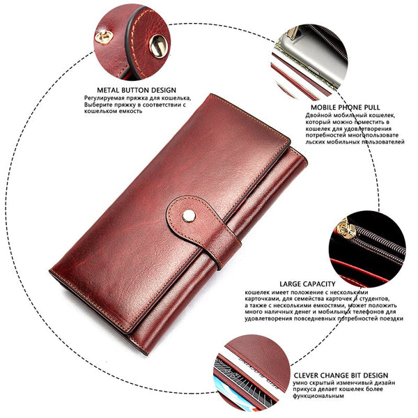 [variant_title] - WESTAL women's wallet women wallets made of genuine leather female long wallet for phone/cards money bags lady wallets purse