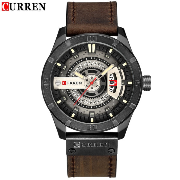 black - 2018 Luxury Brand CURREN Men Military Sports Watches Men's Quartz Date Clock Man Casual Leather Wrist Watch Relogio Masculino