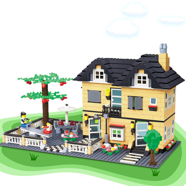 [variant_title] - City Architecture Villa Cottage Model Beach Hut Modular Home House Village Building Blocks Compatible Legoingly Friends Toy Gift