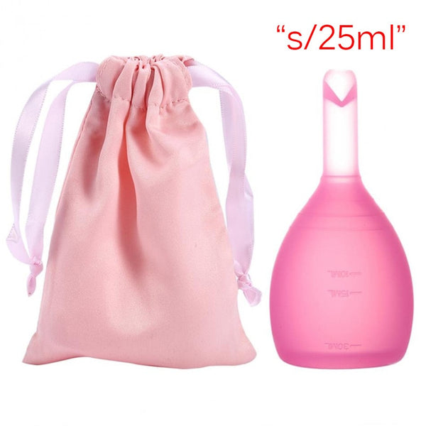 pink S - 1pc Menstrual Cup for Female Menstrual Period Medical Hygiene Silicone Soft Reusable Menstrual Cup 3 Colors