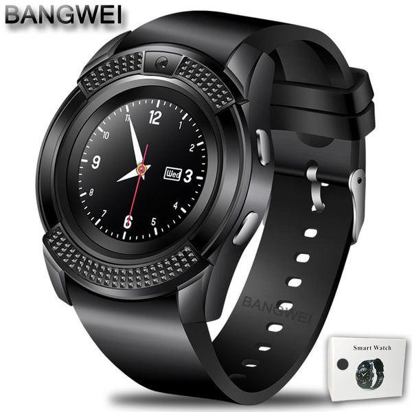 black - BANGWEI Men Women Smart Watch WristWatch Support With Camera Bluetooth SIM TF Card Smartwatch For Android Phone Couple Watch