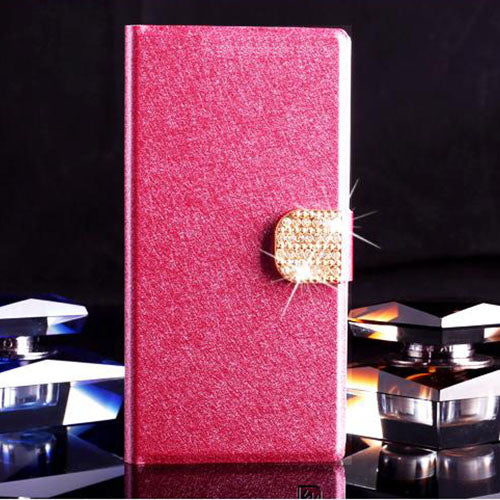 Red with diamond / for NOKIA1 - Flip case for NOKIA 1 2 2.1 3 3.1 5 nokia1 nokia2 2.1 nokia3 5 fundas wallet style protective leather cover card slots kickstand