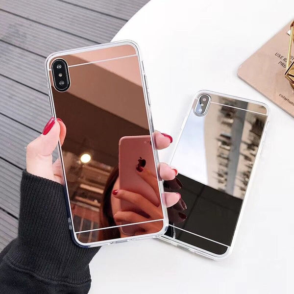 Pink / For Enjoy 8 Plus - TRISEOLY Luxury Rose Gold Mirror Case For Huawei Y9 2019 Y6 Y5 Y7 Prime 2018 Honor 10 Lite 7C 7A Pro Enjoy 8 9 Plus TPU Cases