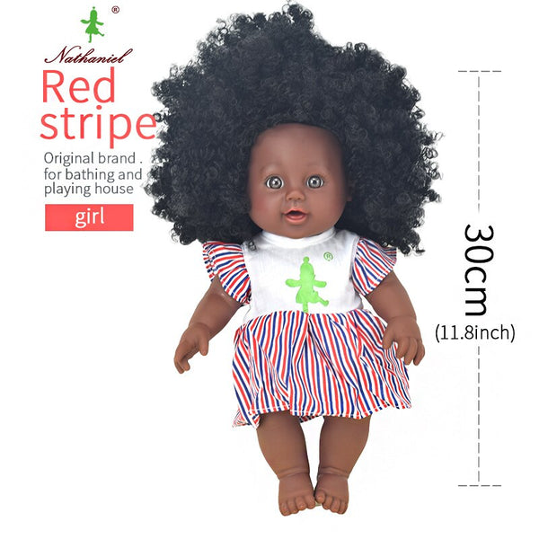 10 - black  baby dolls pop green African! 12inch  lol reborn silicone vinyl 30cm newborn poupee boneca baby soft toy girl kid todder