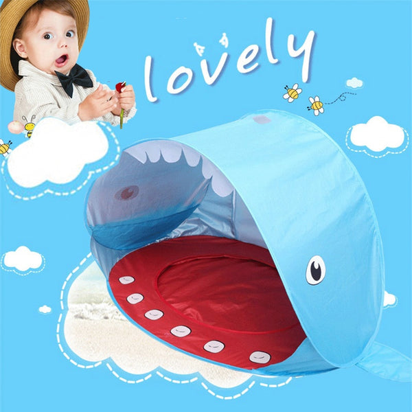 [variant_title] - Shark Shape Play Tent Beach Tent UV-protecting Speed Open Baby   Sunshelter with Pool Kids Outdoor Toys Camping Sunshade Awning
