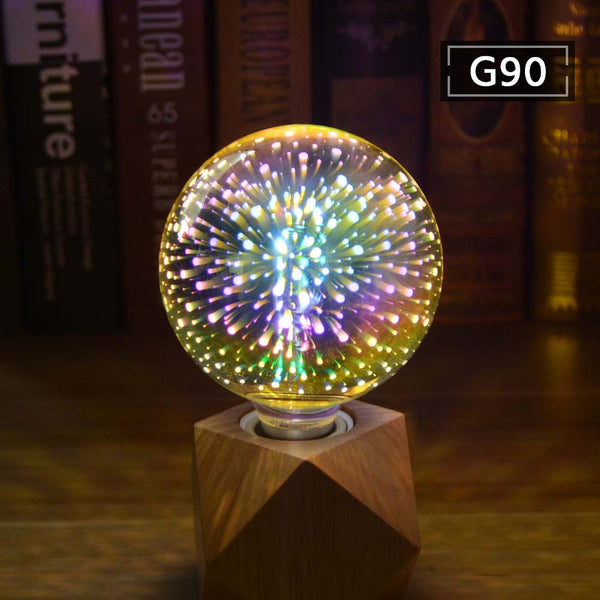 White G95 - Novelty 3D Fireworks Effect Vintage Incandescent Bulbs Retro Edison lamp E27 110V-220V Decoration lights A60 ST64 G80 G95 G125