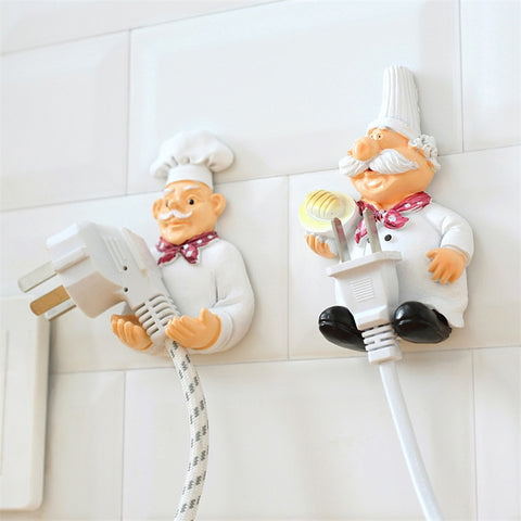 [variant_title] - Cook Strong Self-Adhesive Wall Storage Hook Hanger Cartoon Kitchen Outlet Plug Holder Keys Bathroom Sticky Towel Organizer